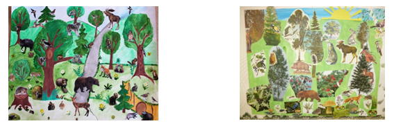 Коллаж "Живлотные и растения весной"