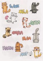 Отгадки: котелок, желток, скот, котлета, котомка, платок, напиток, антрекот